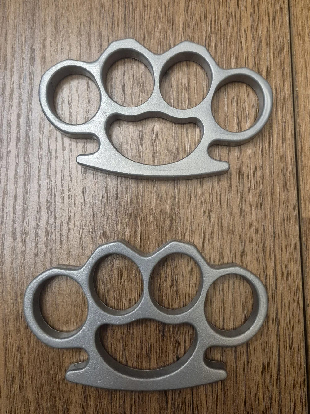 Sleek Silver Self-Defense Knuckle Set with Pouches